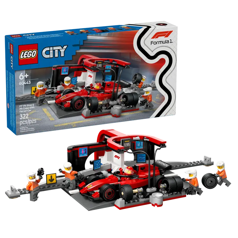Lego® City - F1 Pit Stop & Pit Crew with Ferrari Car 60443