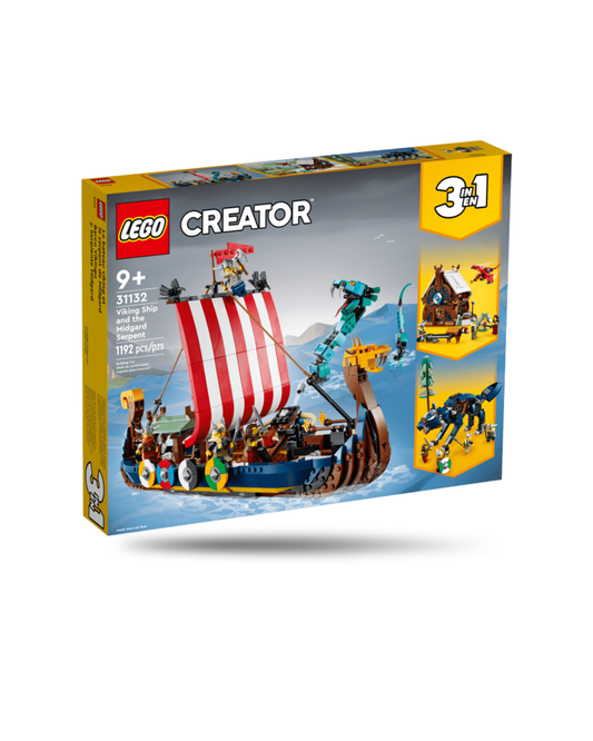 Lego® Creator 3 em 1 - Barco Viking e a Serpente de Midgard 31132