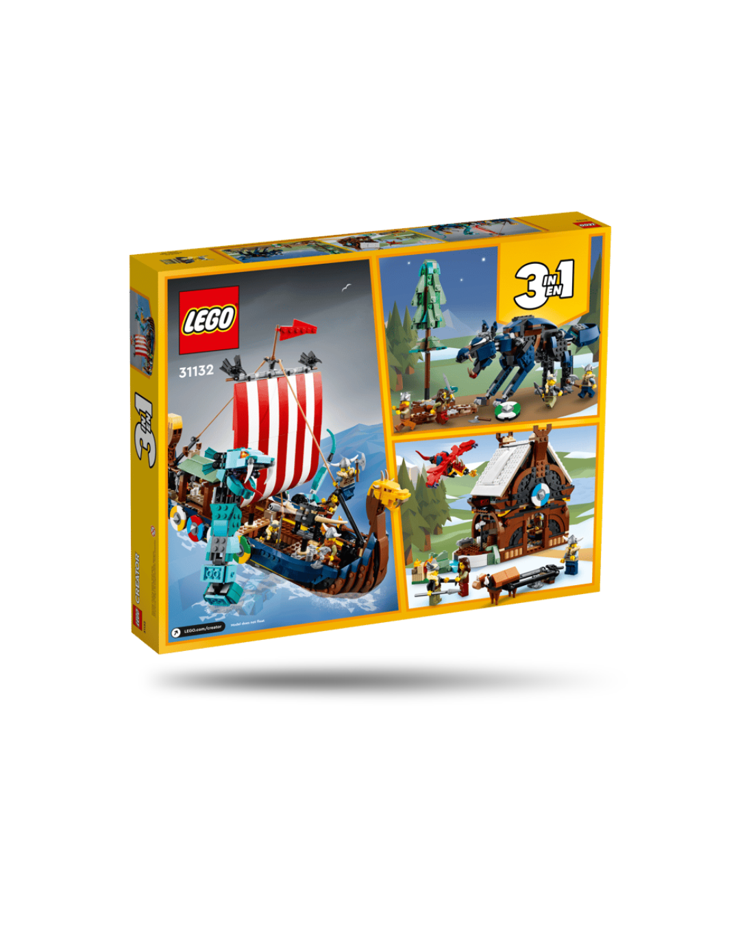 Lego® Creator 3 em 1 - Barco Viking e a Serpente de Midgard 31132