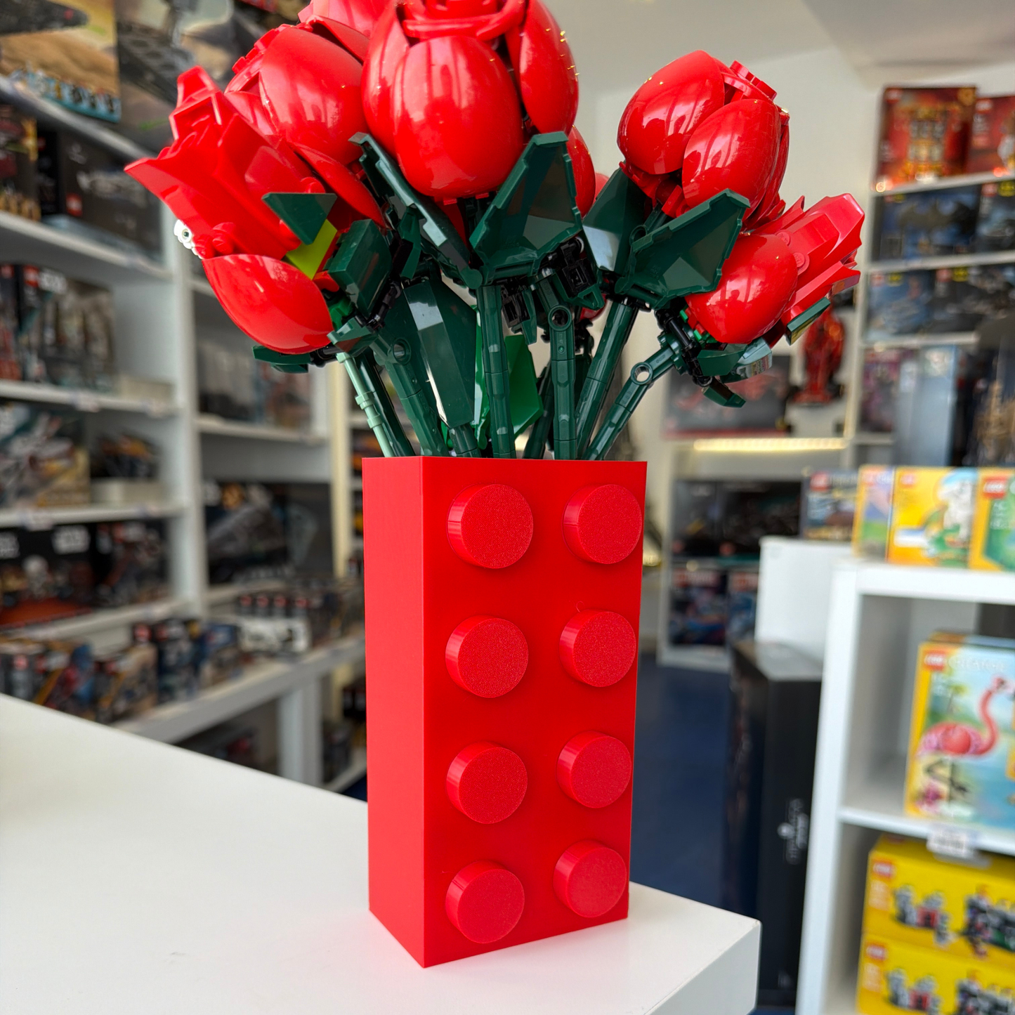 Vaso para Flores Lego Botanicals - Vermelho  - Formato Peça