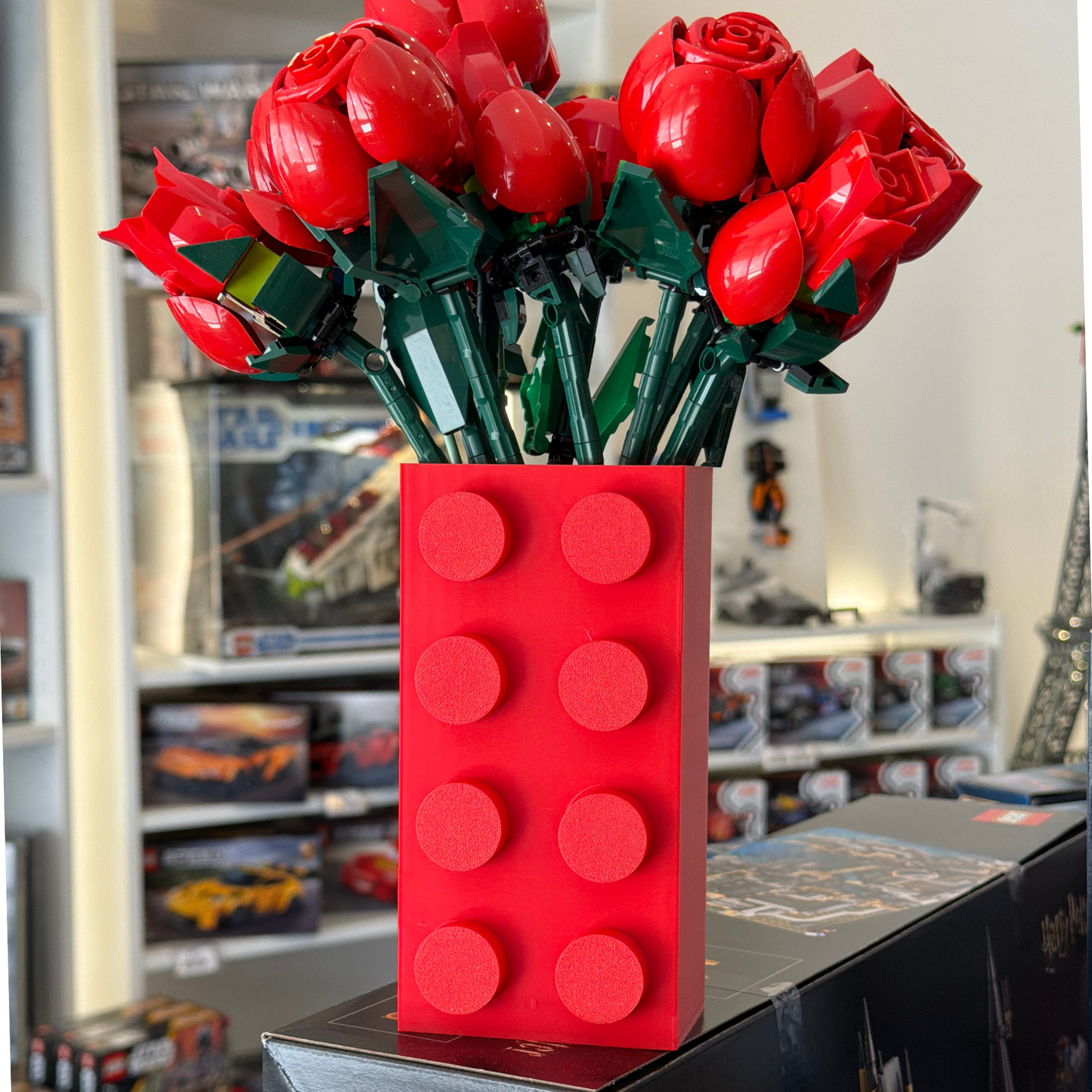 Vaso para Flores Lego Botanicals - Vermelho  - Formato Peça