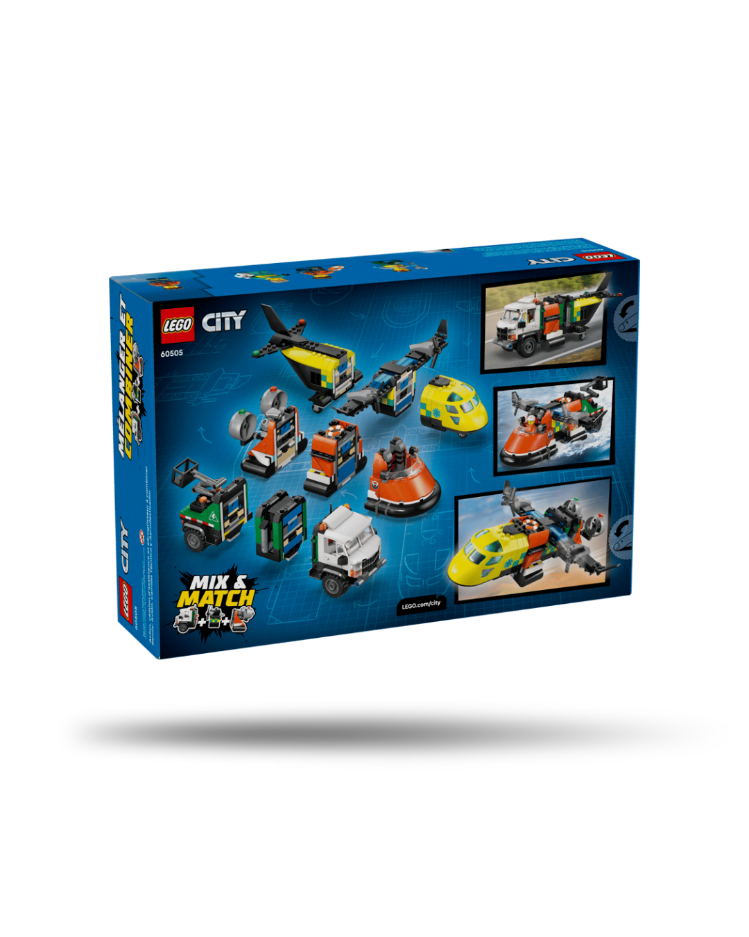 Lego® City - Avião, Camião de Serviço e Hovercraft Remix 60505