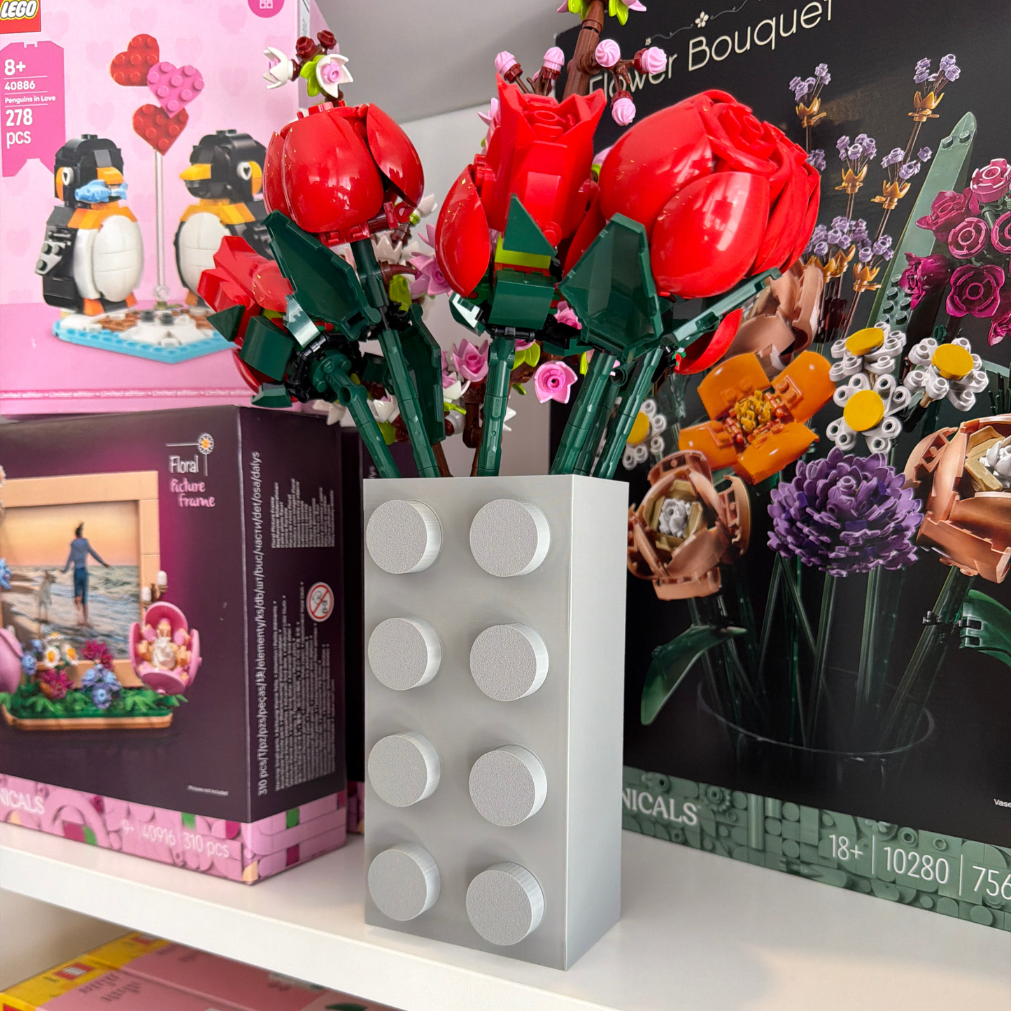 Vaso para Flores Lego Botanicals - Cinzento - Formato Peça