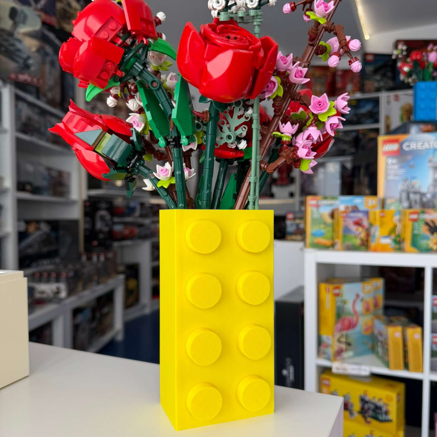 Vaso para Flores Lego Botanicals - Amarelo - Formato Peça