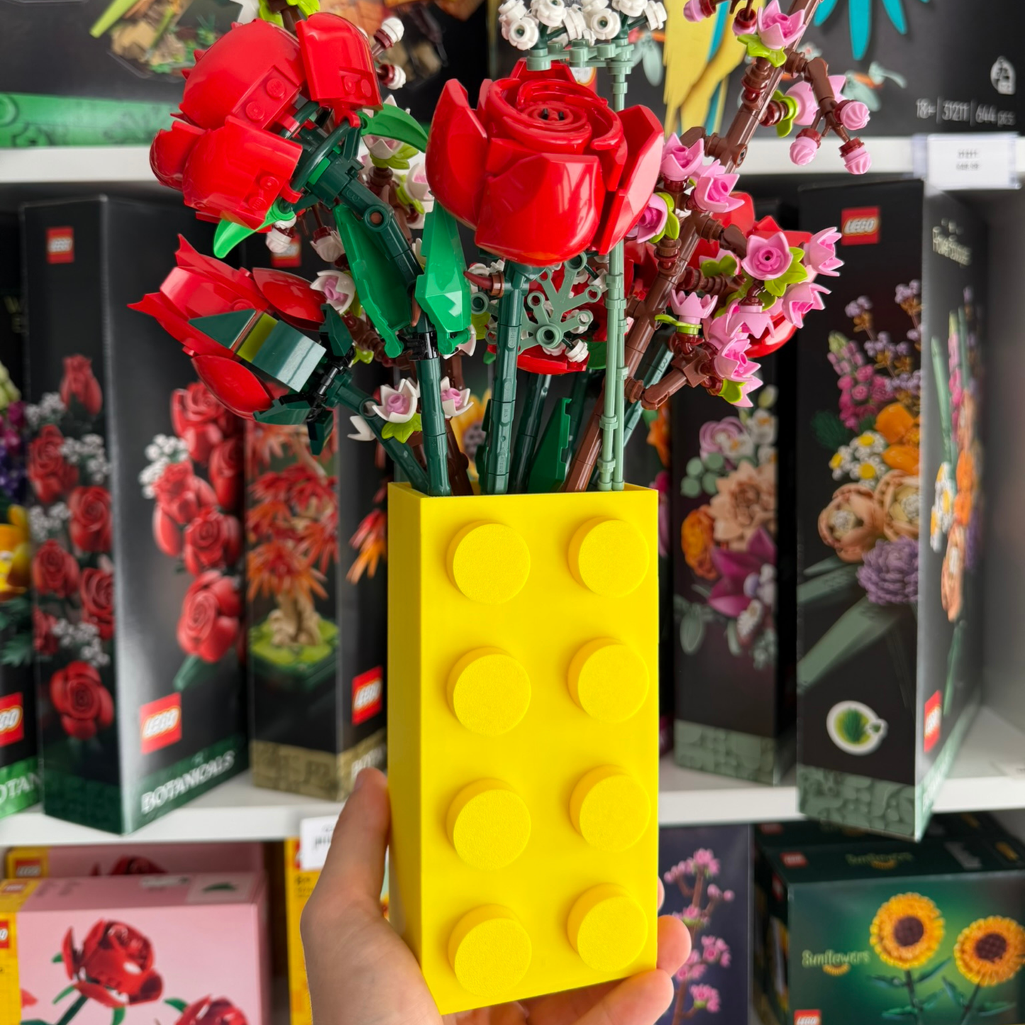 Vaso para Flores Lego Botanicals - Amarelo - Formato Peça