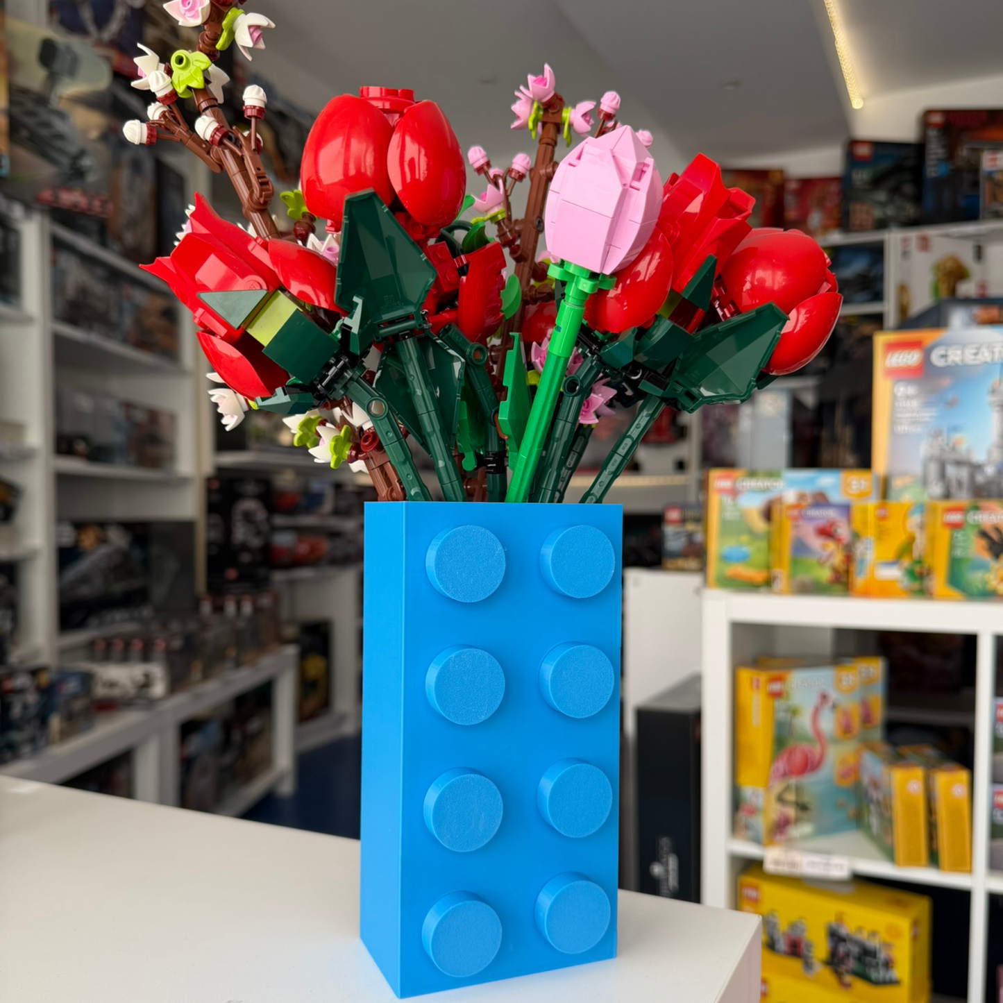 Vaso para Flores Lego Botanicals - Azul - Formato Peça