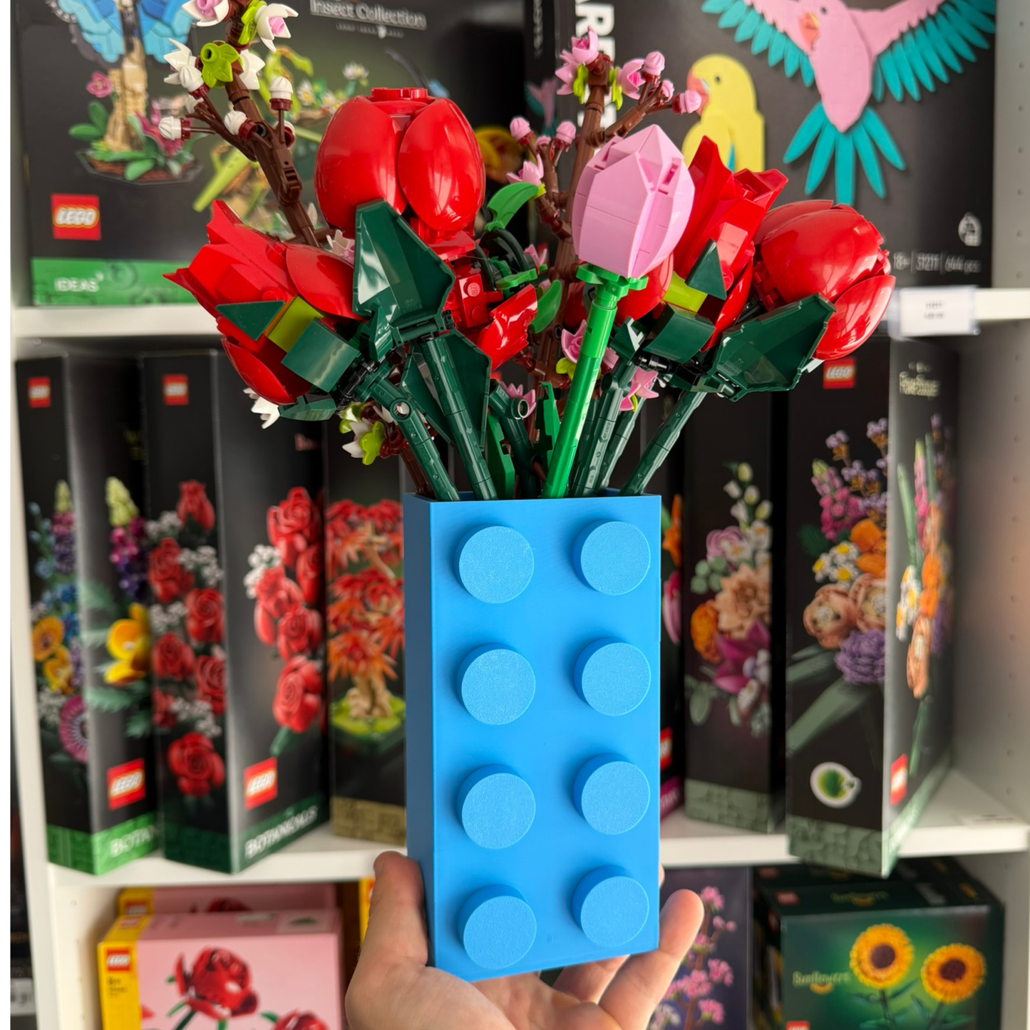 Vaso para Flores Lego Botanicals - Azul - Formato Peça