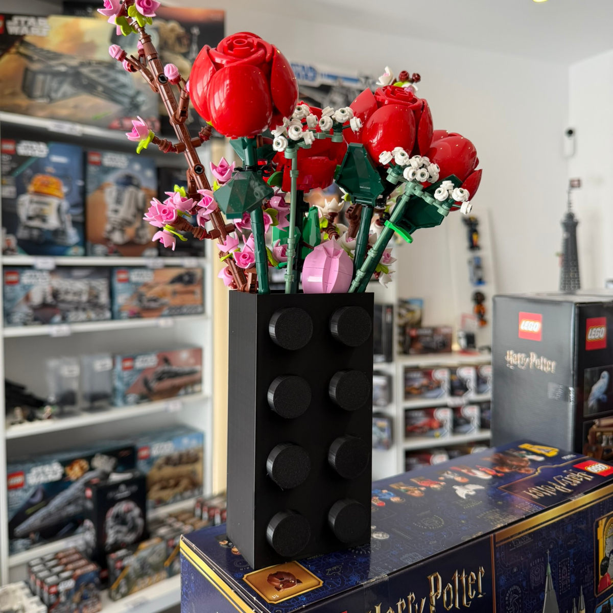 Vaso para Flores Lego Botanicals - Preto - Formato Peça
