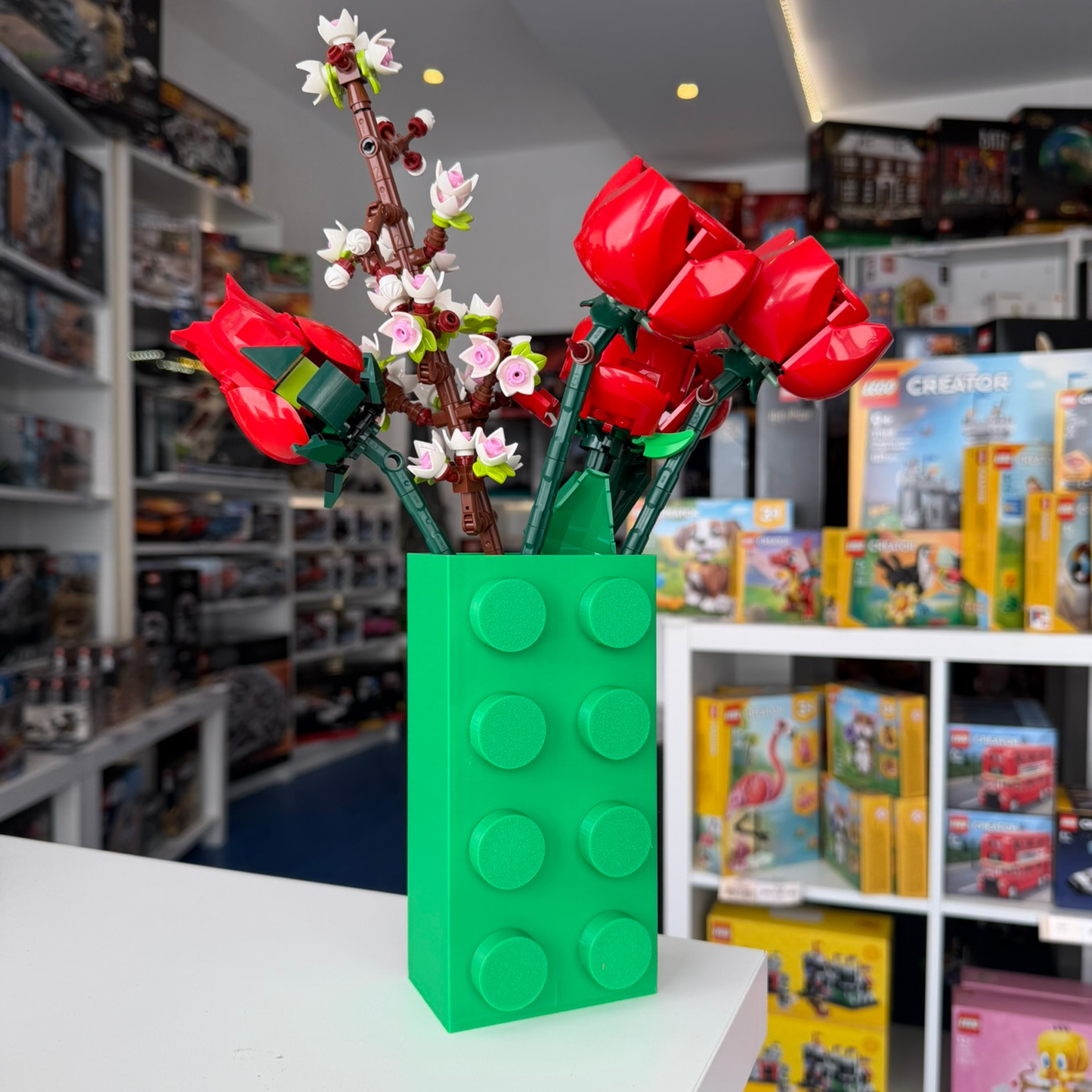 Vaso para Flores Lego Botanicals - Verde - Formato Peça