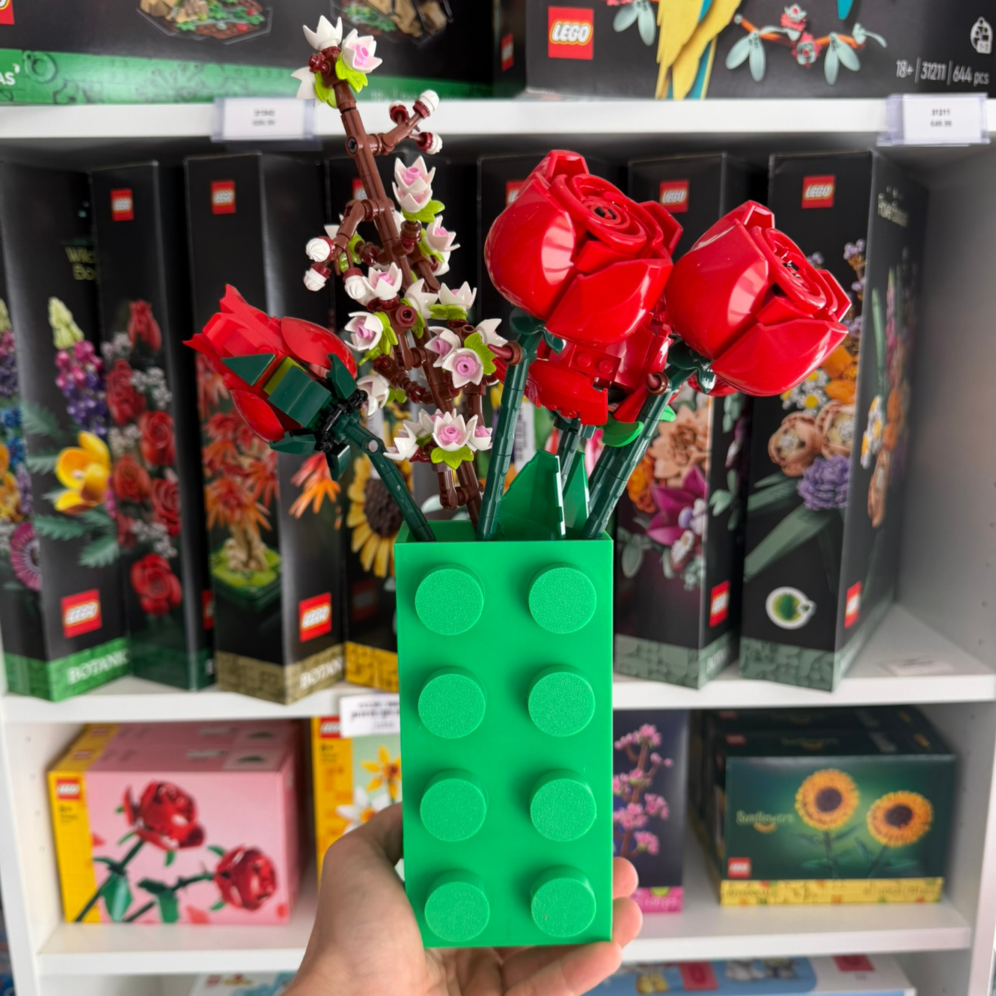 Vaso para Flores Lego Botanicals - Verde - Formato Peça