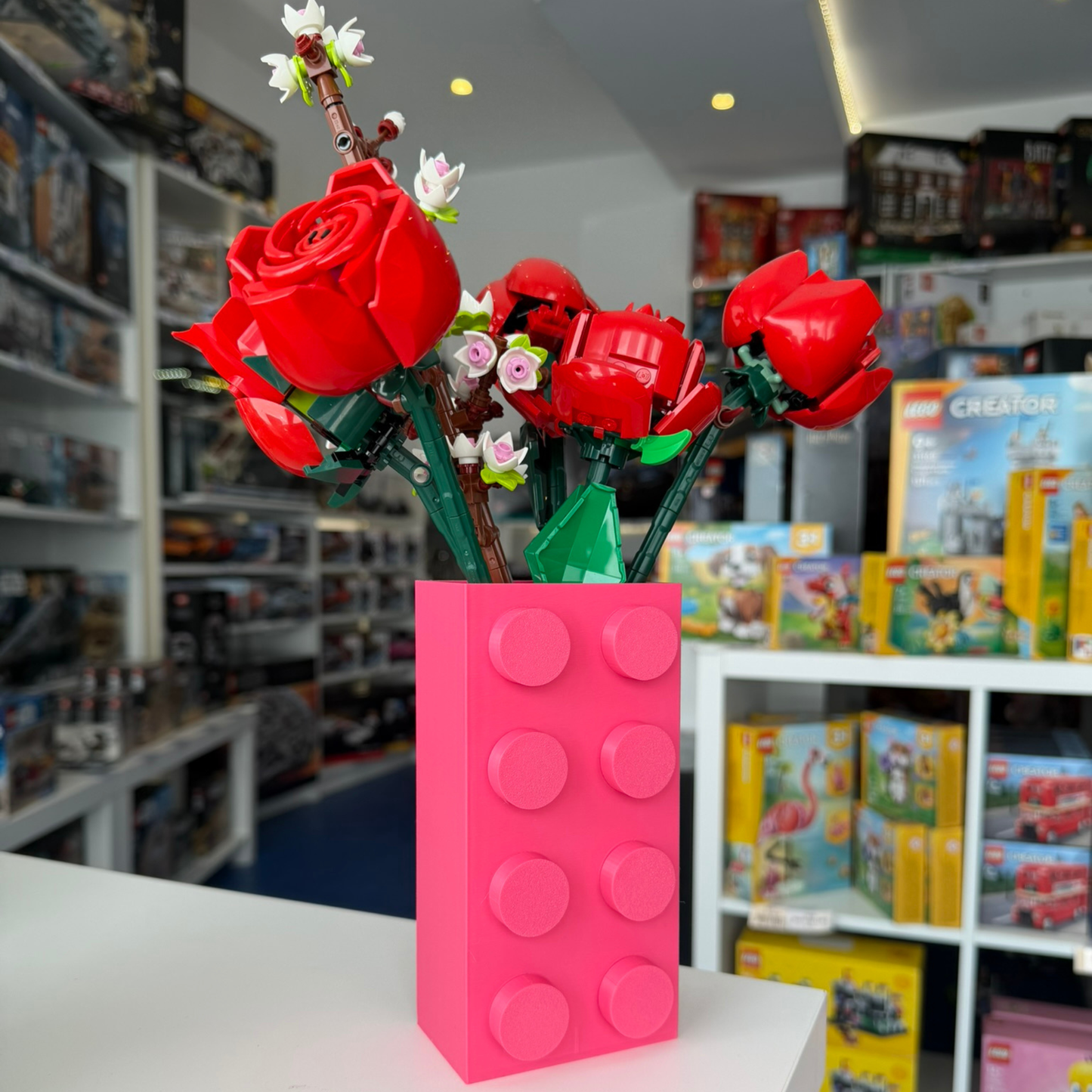 Vaso para Flores Lego Botanicals - Rosa - Formato Peça