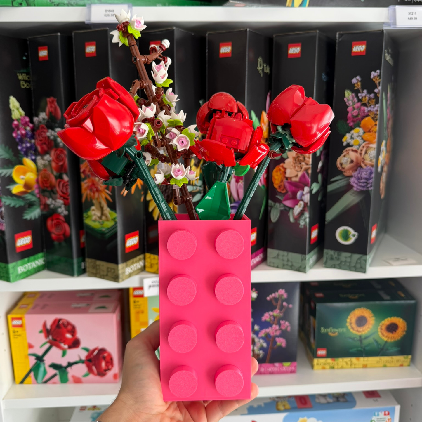 Vaso para Flores Lego Botanicals - Rosa - Formato Peça