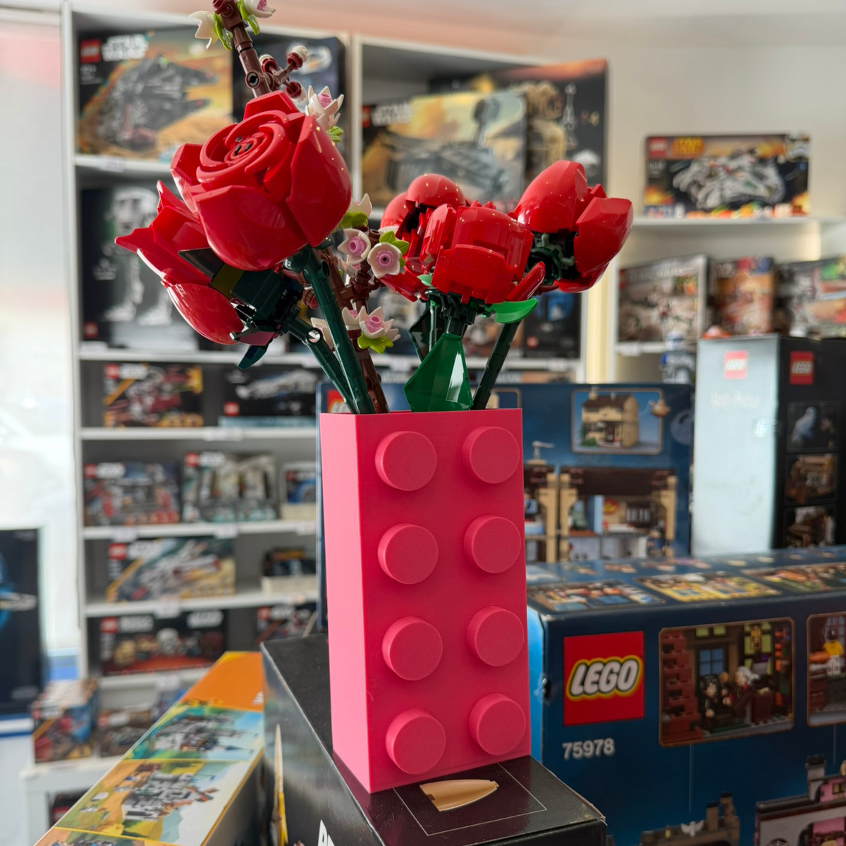 Vaso para Flores Lego Botanicals - Rosa - Formato Peça