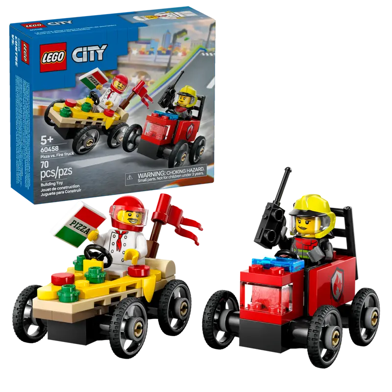 Lego® City - Pack de Carros de Corrida Pizza vs. Carro dos Bombeiros 60458