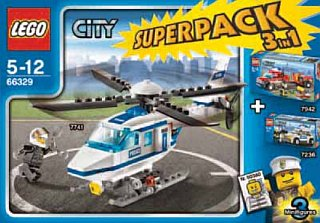 Lego® City - City Bundle Pack, Super Pack 3 in 1 (Sets 7236, 7741, and 7942) 66329
