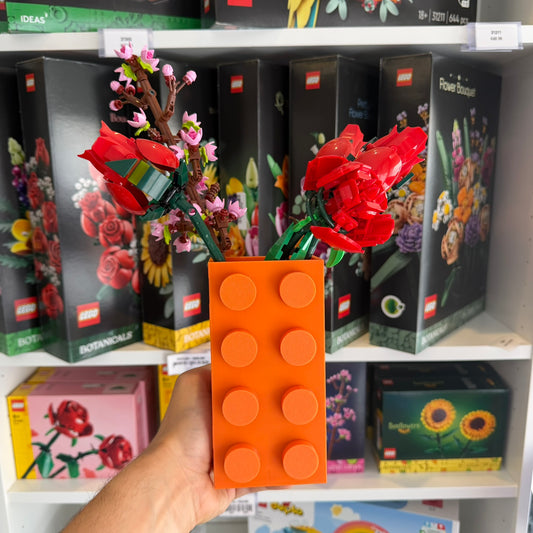 Vaso para Flores Lego Botanicals - Laranja - Formato Peça