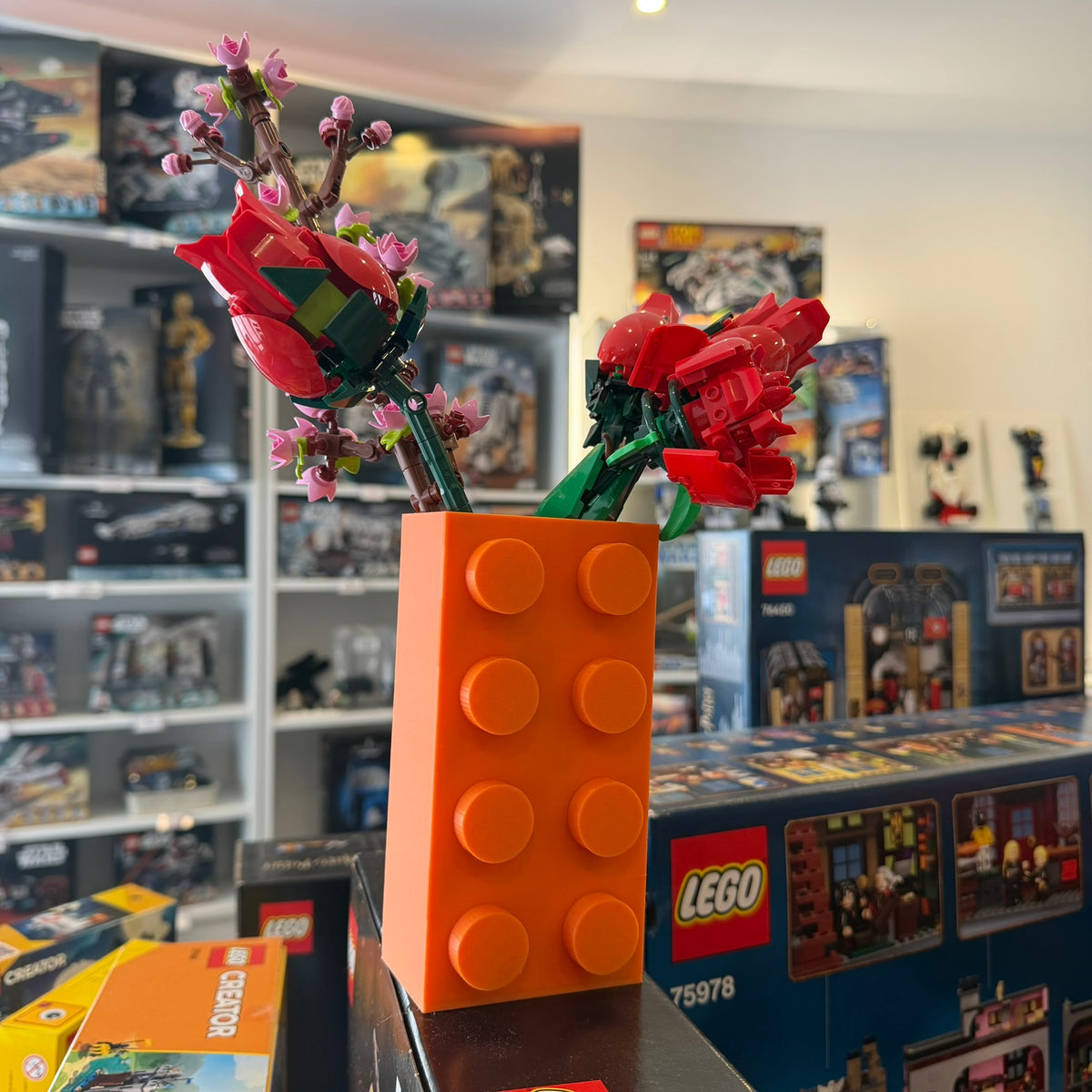 Vaso para Flores Lego Botanicals - Laranja - Formato Peça